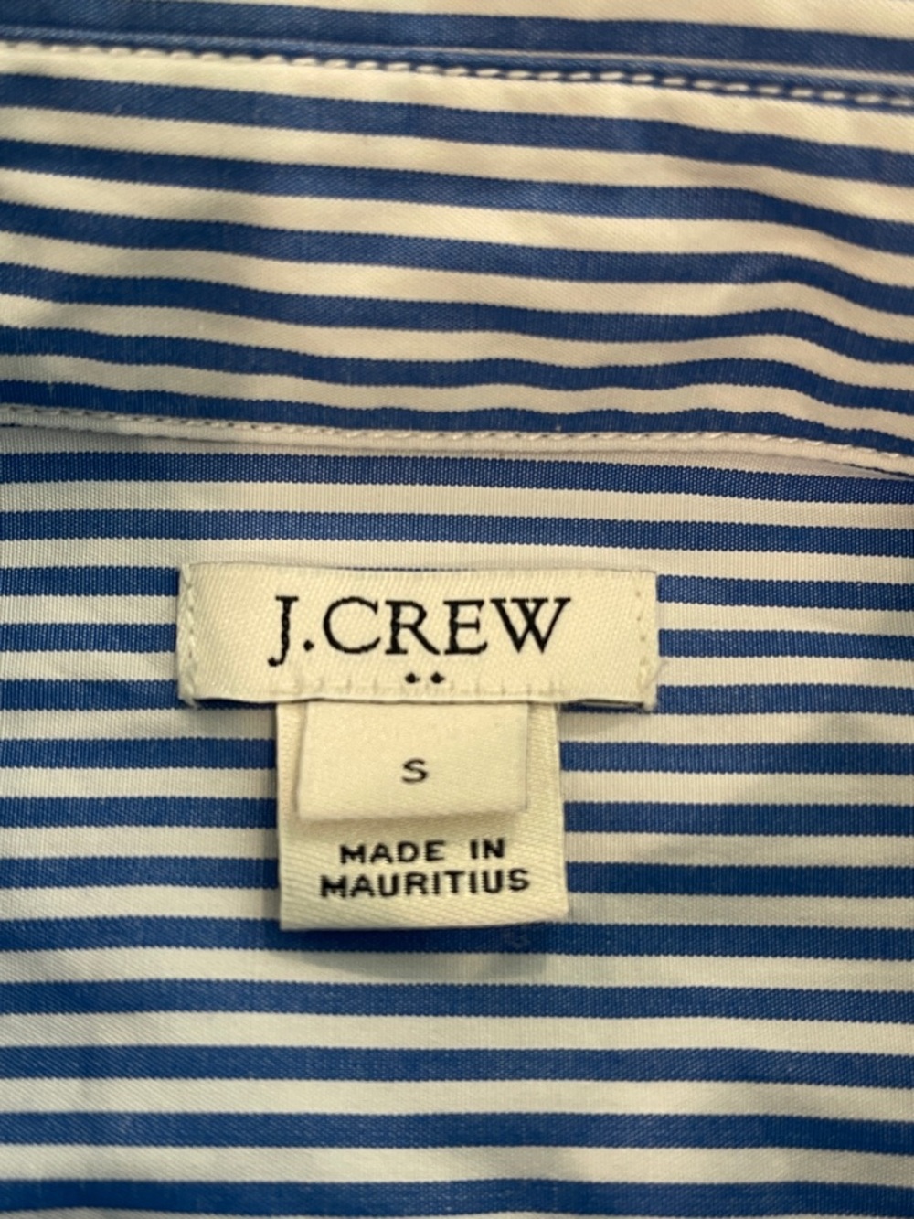 J.Crew Cotton Preppy Blue and White Striped Button Down Shirt Size S - Picture 6 of 7